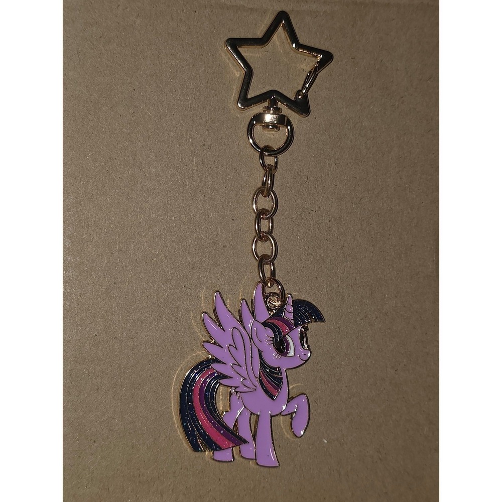 My Little Pony Keychain Charm! Twilight Sparkle! Metal Enamel + Sparkles MLP NEW